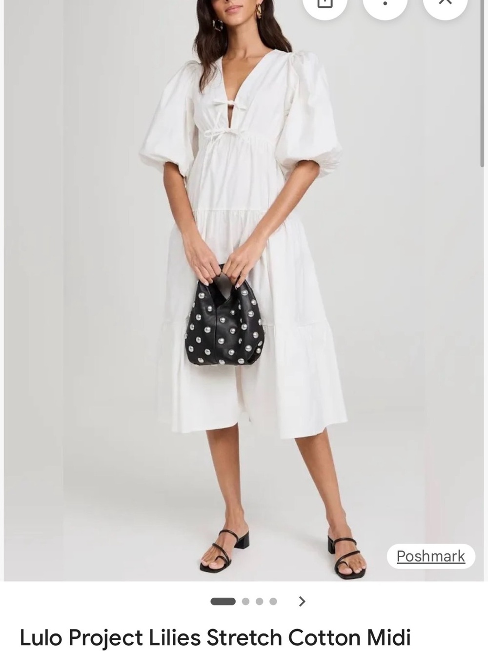 The Lulo Project Lillies Stretch Cotton Midi Dress